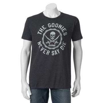 Men's The Goonies Circular Never Say Die Tee, Size: Large, Grey (charcoal)