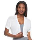 Women's Croft & Barrow&reg; Open-work Bolero, Size: Xl, White