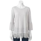 Women's Lc Lauren Conrad Bell Sleeve Top, Size: Medium, Light Grey