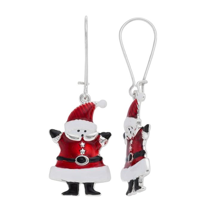 Santa Claus Nickel Free Drop Earrings, Women's, Multicolor
