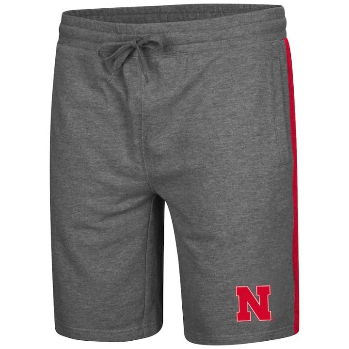 Men's Colosseum Nebraska Cornhuskers Sledge Ii Terry Shorts, Size: Xxl, Grey (charcoal)