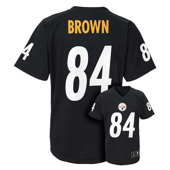 Boys 8-20 Pittsburgh Steelers Antonio Brown Replica Jersey, Boy's, Size: S(8), Black