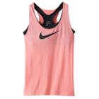 Girls 7-16 Nike Swoosh Built-in Sports Bra Racerback Tank Top, Girl's, Size: Medium, Drk Orange