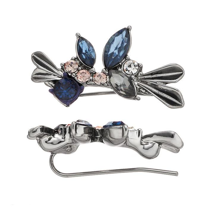 Simply Vera Vera Wang Flower Nickel Free Climber Earrings, Women's, Brt Blue