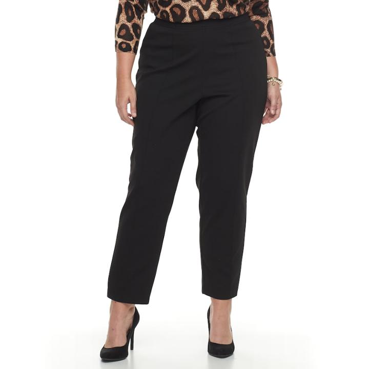 Plus Size Cathy Daniels Pull-on Black Pants, Women's, Size: 1xl