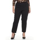 Plus Size Cathy Daniels Pull-on Black Pants, Women's, Size: 1xl