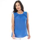 Ab Studio, Women's Ruffled Tank, Size: Small, Blue (navy)