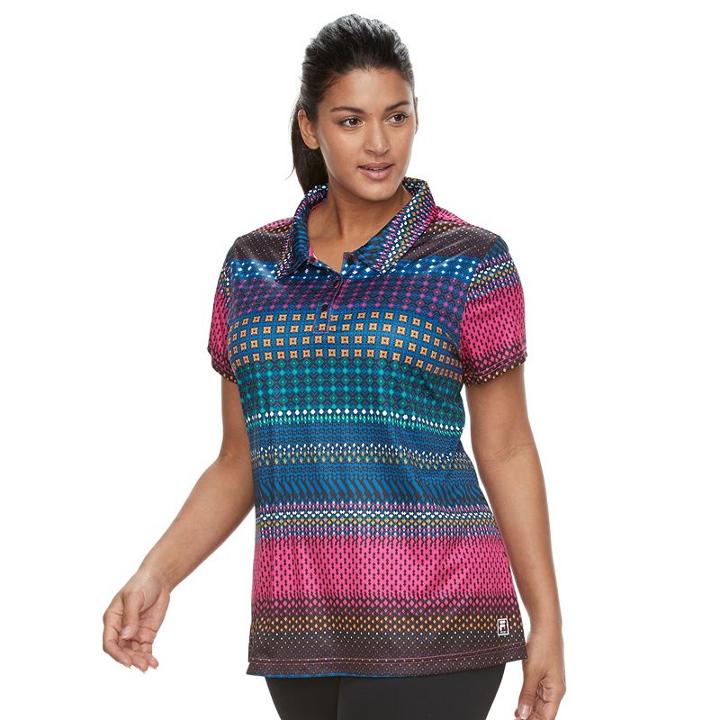 Plus Size Fila Sport&reg; Printed Golf Polo, Women's, Size: 3xl, Med Pink