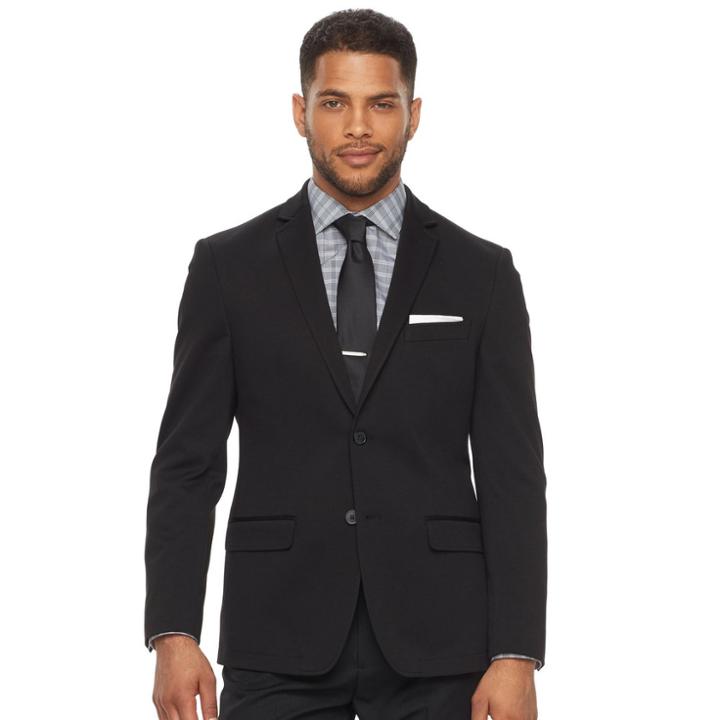 Men's Van Heusen Flex Slim-fit Knit Sport Coat, Size: 40 Short, Black