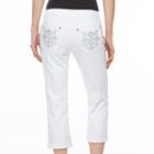 Women's Apt. 9&reg; Embellished Capri Jeans, Size: 8, White