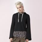 Women's Juicy Crop French Terry Hoodie, Size: Small, Black