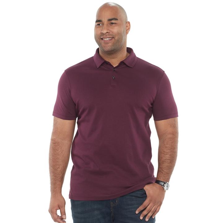 Big & Tall Apt. 9&reg; Regular-fit Soft Touch Stretch Interlock Polo, Men's, Size: Xxl Tall, Dark Red