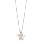 Silver Expressions By Larocks Cubic Zirconia Angel Pendant Necklace, Women's, White