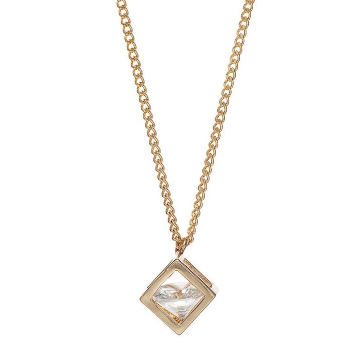 Lc Lauren Conrad Long Cube Pendant Necklace, Women's, Gold Tone