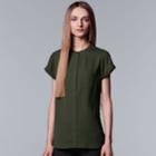 Petite Simply Vera Vera Wang Essential Popover Top, Women's, Size: Xl Petite, Dark Green