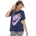 Women's Nike Sportswear Large Logo Graphic Tee, Size: Xs, Med Blue