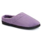 Dearfoams Women's Quilted Velour Clog Slippers, Size: Medium, Drk Purple