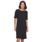 Women's Croft & Barrow&reg; Print Sheath Dress, Size: Large, Black