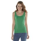 Juniors' So&reg; Perfectly Soft Double Scoop Tank Top, Girl's, Size: Medium, Med Green