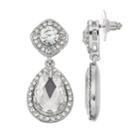 Simulated Crystal Halo Square & Teardrop Earrings, Women's, Multicolor