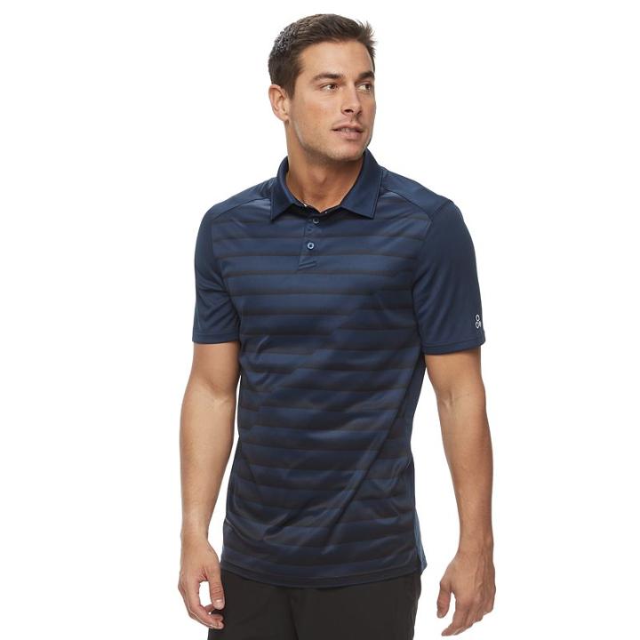 Men's Tek Gear&reg; Striped Performance Polo, Size: Large, Black