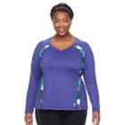 Plus Size Fila Sport&reg; Long Sleeve Basic Movement Tee, Women's, Size: 2xl, Med Purple