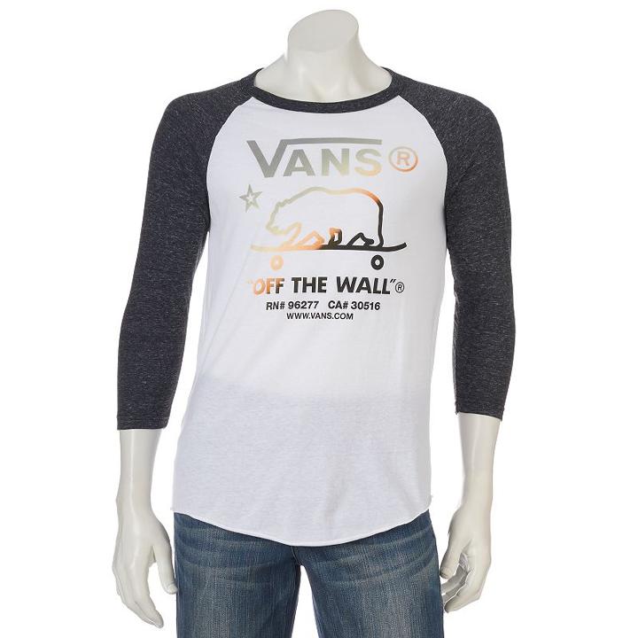 Men's Vans Graphic Raglan Tee, Size: Xxl, White