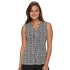 Women's Dana Buchman Pleated V-neck Tank, Size: Medium, Lt Beige