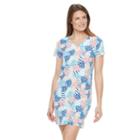 Women's Caribbean Joe Sea Shell T-shirt Dress, Size: Small, Light Blue
