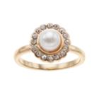 Lc Lauren Conrad Simulated Pearl Halo Ring, Women's, Size: 7, White Oth