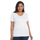 Plus Size Sonoma Goods For Life&trade; Essential V-neck Tee, Women's, Size: 2xl, White