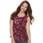 Petite Croft & Barrow&reg; Pleated Swing Tank, Women's, Size: Xs Petite, Dark Red