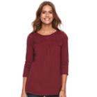 Women's Sonoma Goods For Life&trade; Eyelet Tee, Size: Xl, Dark Red