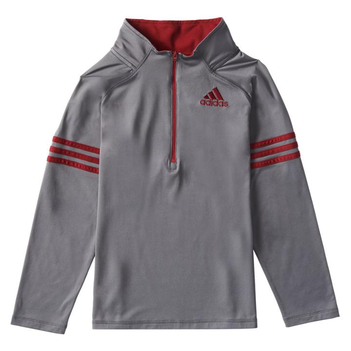 Boys 4-7x Adidas Quarter Zip Mock Neck Pullover, Size: 6, Grey