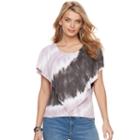 Women's Juicy Couture Tie-dye Popover Tee, Size: Medium, Grey (charcoal)