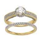 Igl Certified Diamond Halo Engagement Ring Set In 14k Gold (1 Carat T.w.), Women's, Size: 7.50, White