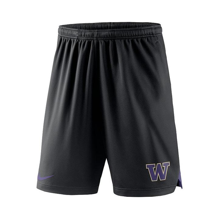 Men's Nike Washington Huskies Football Dri-fit Shorts, Size: Xxl, Black