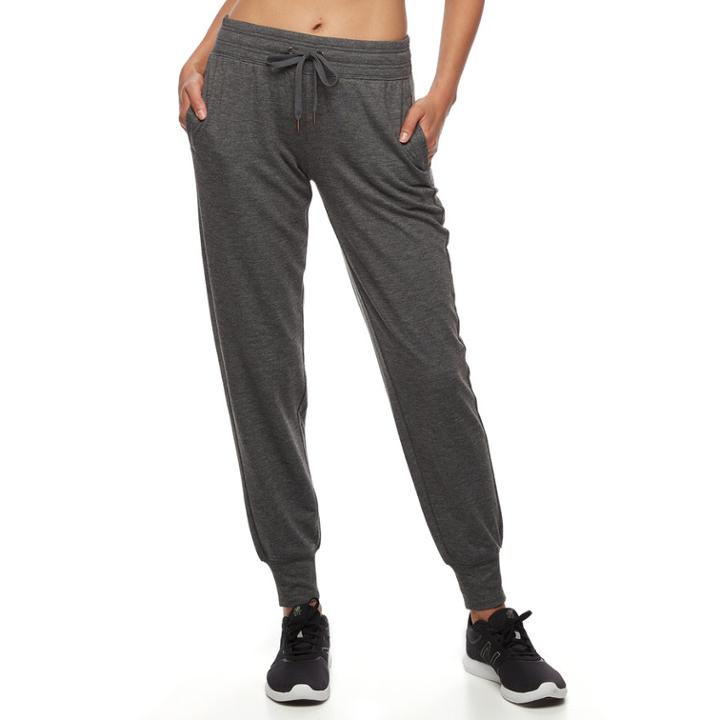 Women's Tek Gear&reg; French Terry Jogger Pants, Size: Medium, Dark Grey