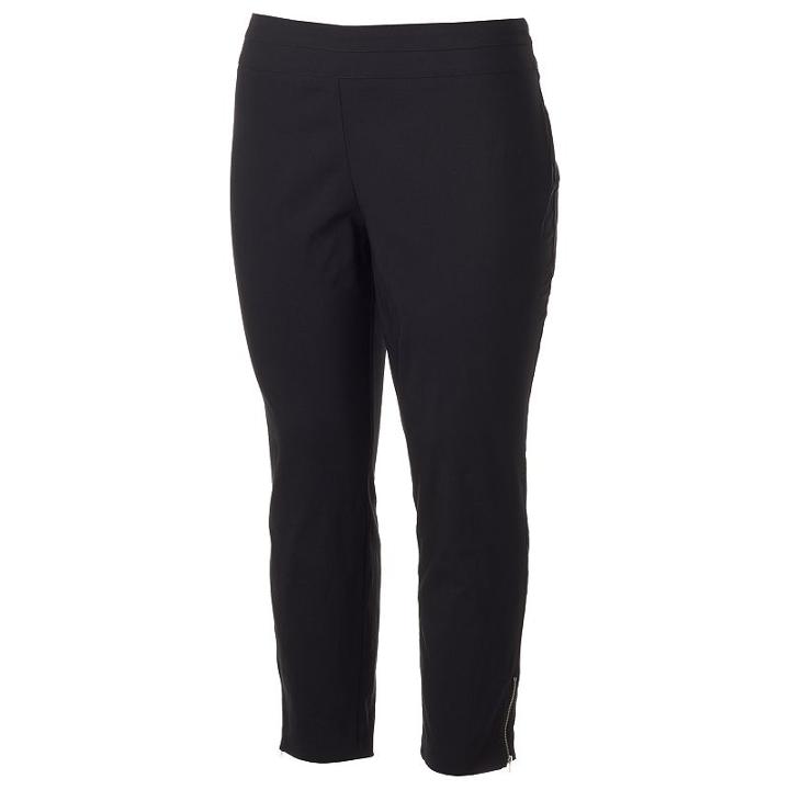 Juniors' Plus Size Joe B Zipper Ankle Pants, Teens, Size: 3xl, Black