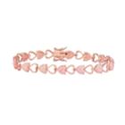 14k Rose Gold Over Silver Lab-created Pink Opal Heart Bracelet, Women's, Size: 7.25