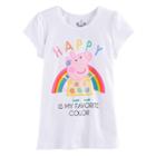 Girls 4-7 Peppa Pig Happy Is My Favorite Color Tee, Size: 5, White