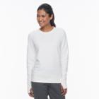Petite Tek Gear&reg; Crewneck Fleece Sweatshirt, Women's, Size: S Petite, White