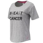 Women's New Balance Lace Up For The Cure Heather Tech Short Sleeve Graphic Tee, Size: Large, Light Grey