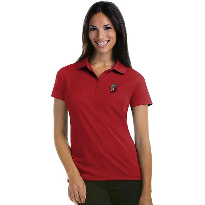 Women's Antigua Portland Trail Blazers Pique Xtra-lite Polo, Size: Medium, Dark Red