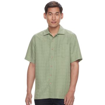 Men's Batik Bay Regular-fit Soft-touch Rayon-blend Button-down Shirt, Size: Xl, Green Oth