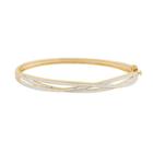 18k Gold Over Silver Crisscross Hinged Bangle Bracelet, Women's, Size: 7.25, Yellow