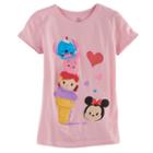 Disney's Tsum Tsum Stitch, Piglett, Ariel & Minnie Mouse Girls 7-16 Graphic Tee, Size: Small, Light Pink