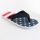 Men's Patterned Flip-flops, Size: Xl, Black