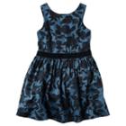 Girls 4-8 Carter's Navy & Velvet Dress, Size: 5, Blue