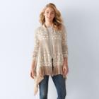 Women's Sonoma Goods For Life&trade; Tribal Cardigan, Size: Small, White Oth